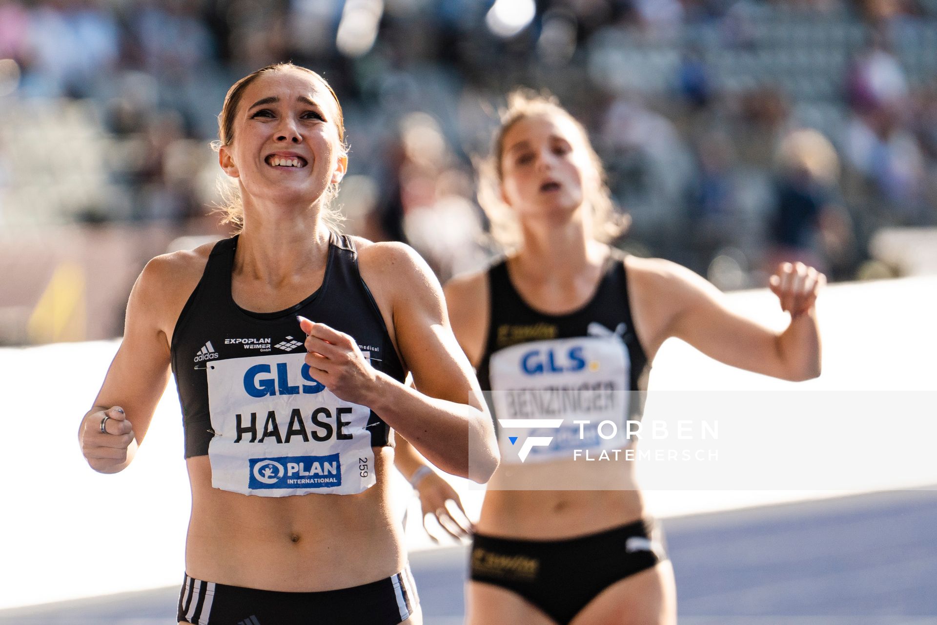 Rebekka Haase (Sprintteam Wetzlar) gewinnt die 200m waehrend der deutschen Leichtathletik-Meisterschaften im Olympiastadion am 26.06.2022 in Berlin